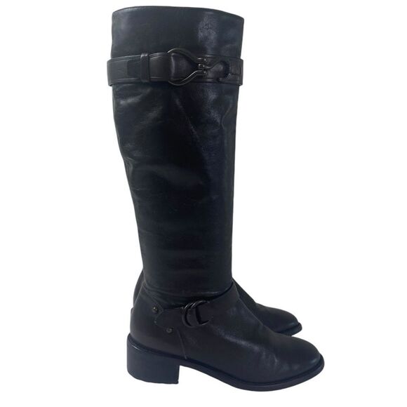 Cole Haan 5B Nike Air Tantivy dark chocolate riding boots W/ equestrian accents - Picture 3 of 10